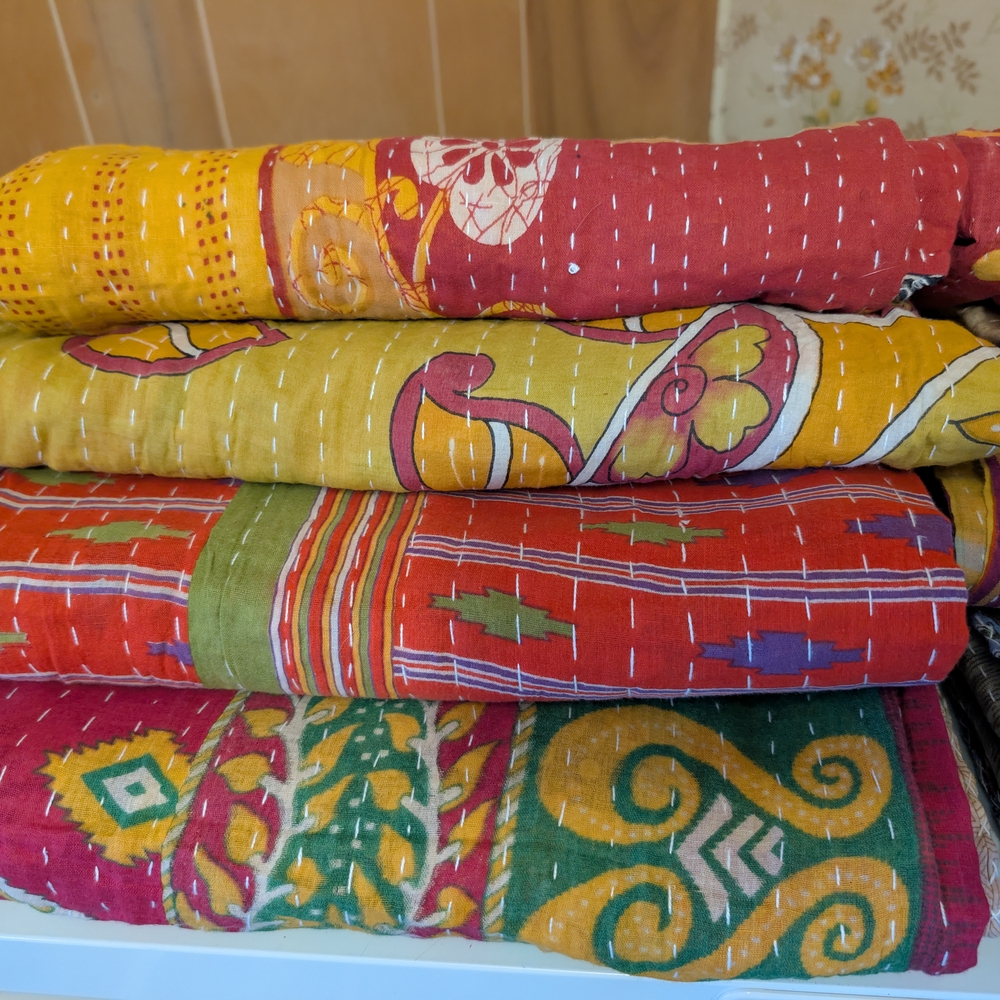 Colorful Kantha Quilts